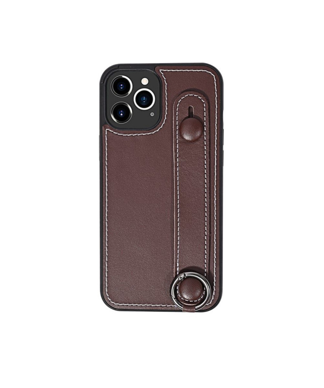 Coque iPhone 12 Pro / 12 Strap coutures simili cuir