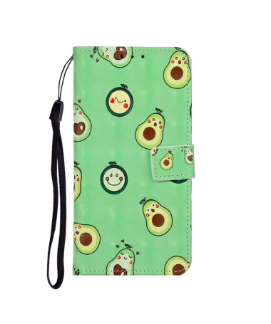 Housse iPhone 11 Kawaii Avocat + Cordon bandoulière