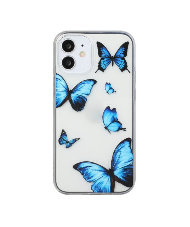 Coque iPhone 12 mini Papillons Bleus