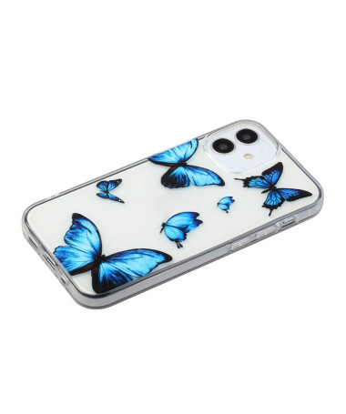 Coque iPhone 12 mini Papillons Bleus