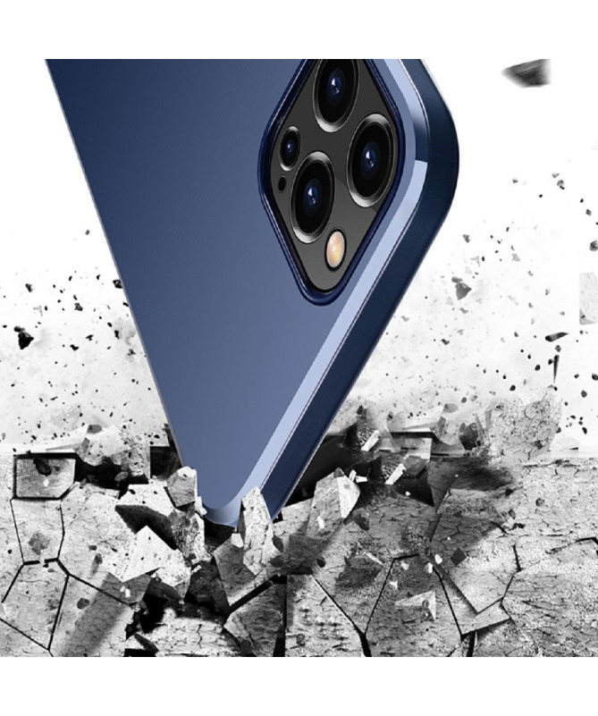 Coque iPhone 12 Pro Max simplisme magnétique - Bleu marine