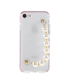 Coque iPhone SE 2022 / 2020 Strap Perle Transparent