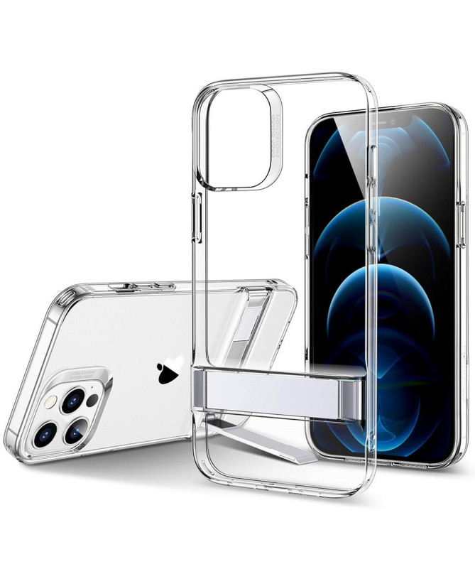 Coque iPhone 12 / 12 Pro ESR transparent avec support métal