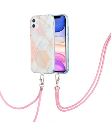 Coque iPhone 11 Géométrique à cordon