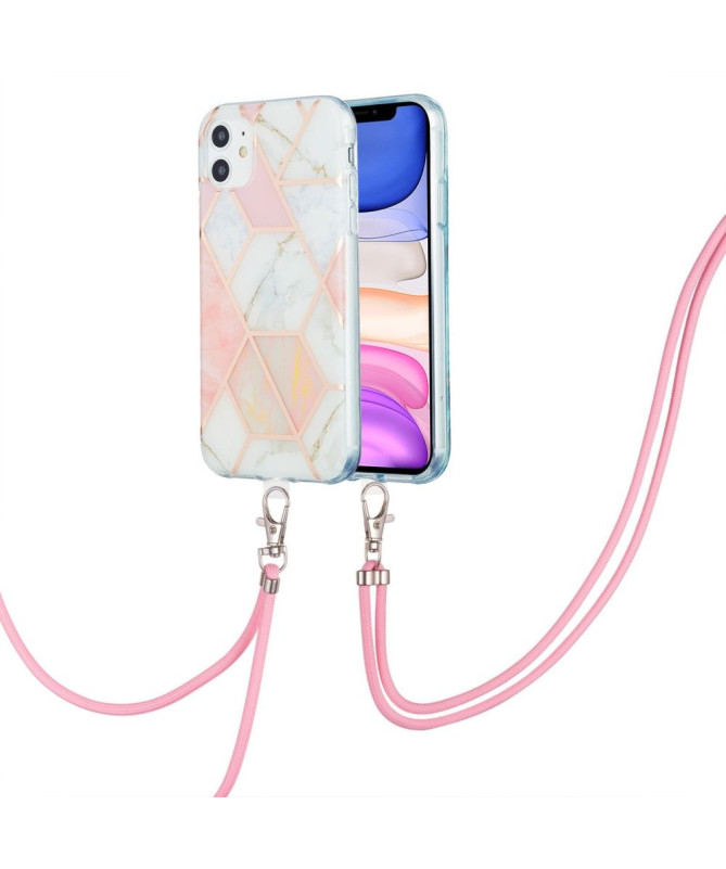 Coque iPhone 11 Géométrique à cordon