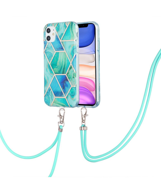 Coque iPhone 11 Géométrique à cordon