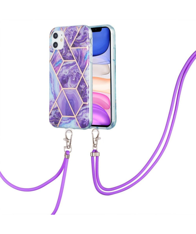 Coque iPhone 11 Géométrique à cordon