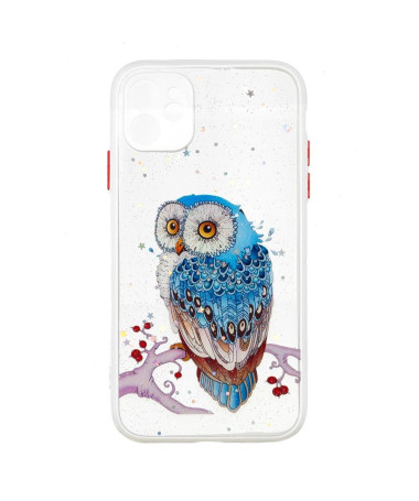 Coque iPhone 11 transparent hibou perché