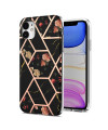 Coque iPhone 11 marbre et fleurs