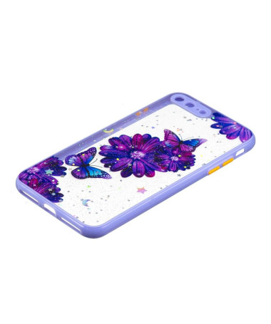 Coque iPhone 8 Plus / 7 Plus fleurs et papillons violets