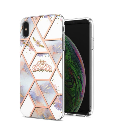 Coque iPhone XS Max marbre et couronne