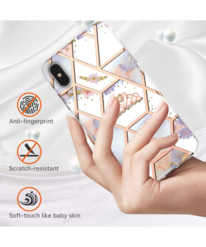 Coque iPhone XS Max marbre et couronne