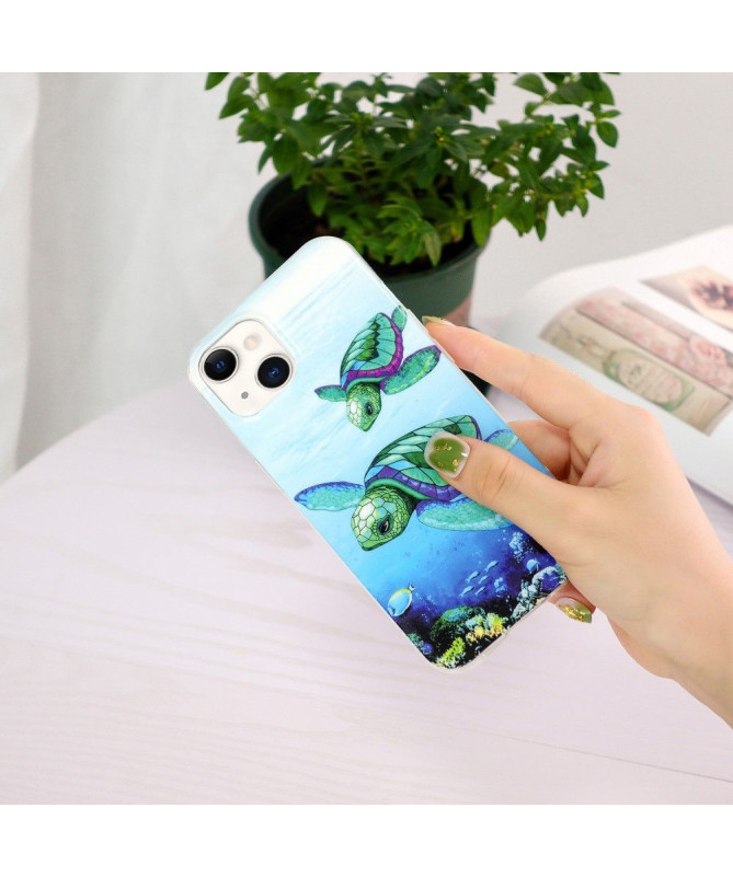 Coque iPhone 13 Fluorescente Tortues