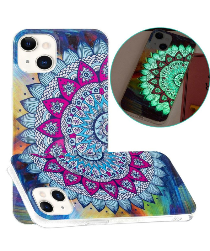 Coque iPhone 13 Fluorescente Mandala Coloré