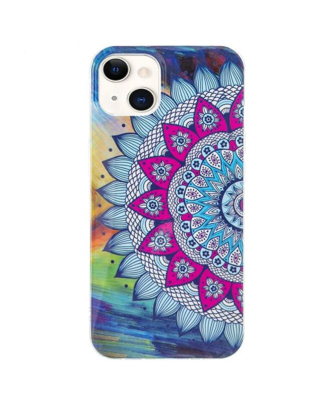 Coque iPhone 13 Fluorescente Mandala Coloré