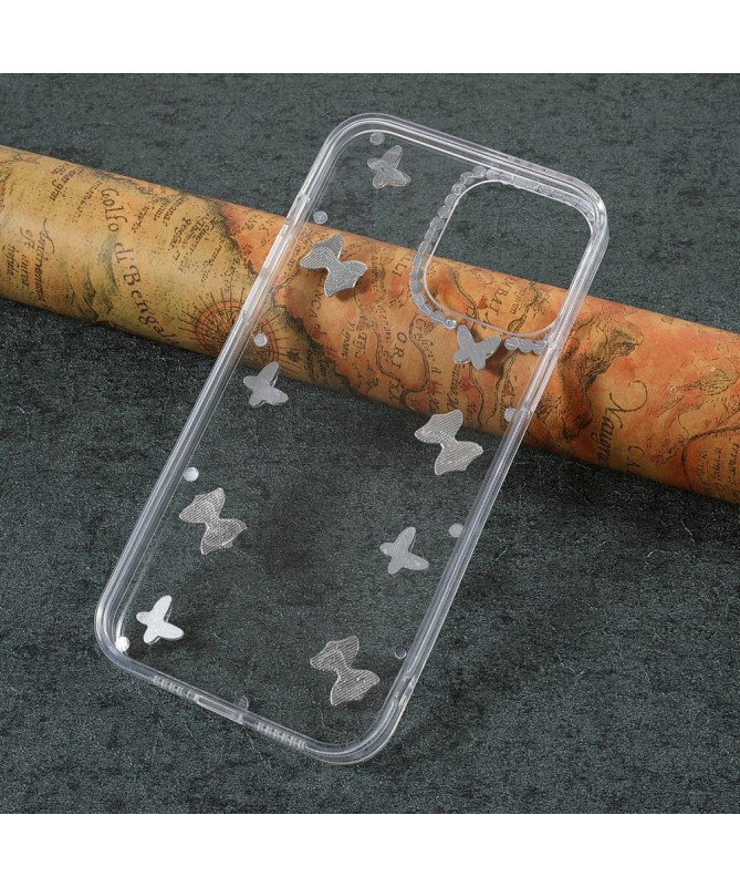 Coque iPhone 13 Pro Max Transparent papillons