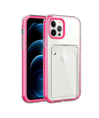 Coque iPhone 13 Pro Max Transparent Porte Carte Rebords couleurs