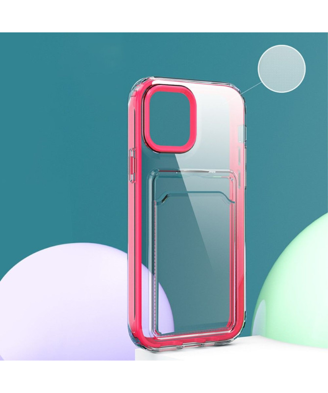 Coque iPhone 13 Pro Max Transparent Porte Carte Rebords couleurs