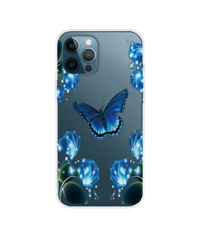 Coque iPhone 13 Pro Max Papillon Bleu