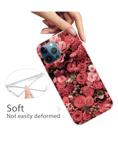 Coque iPhone 13 Pro Max Red Flower