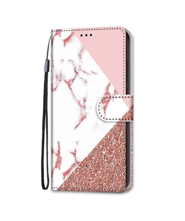 Housse iPhone 13 Pro Max marbre paillettes