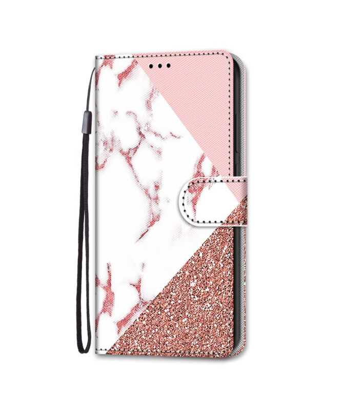 Housse iPhone 13 Pro Max marbre paillettes