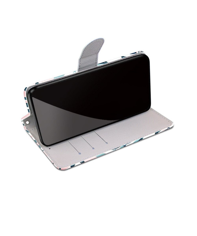 Housse iPhone 13 Pro Max Feuilles Vertes et Roses