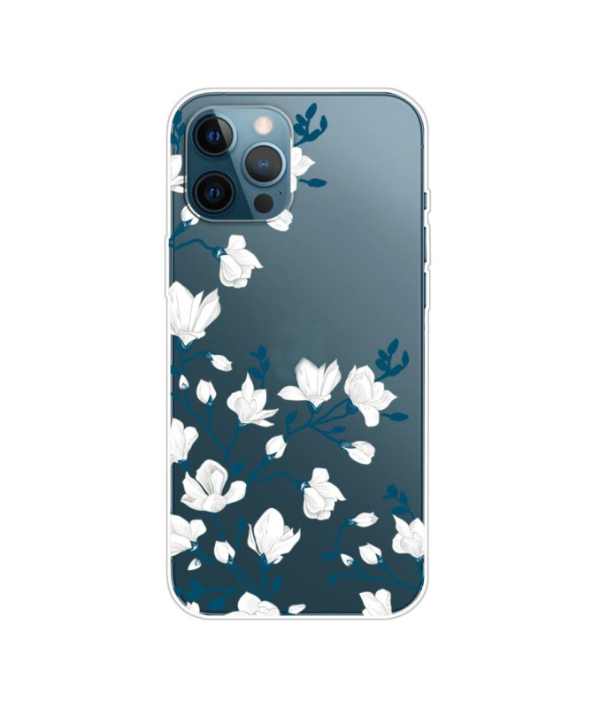 Coque iPhone 13 Pro fleurs blanches