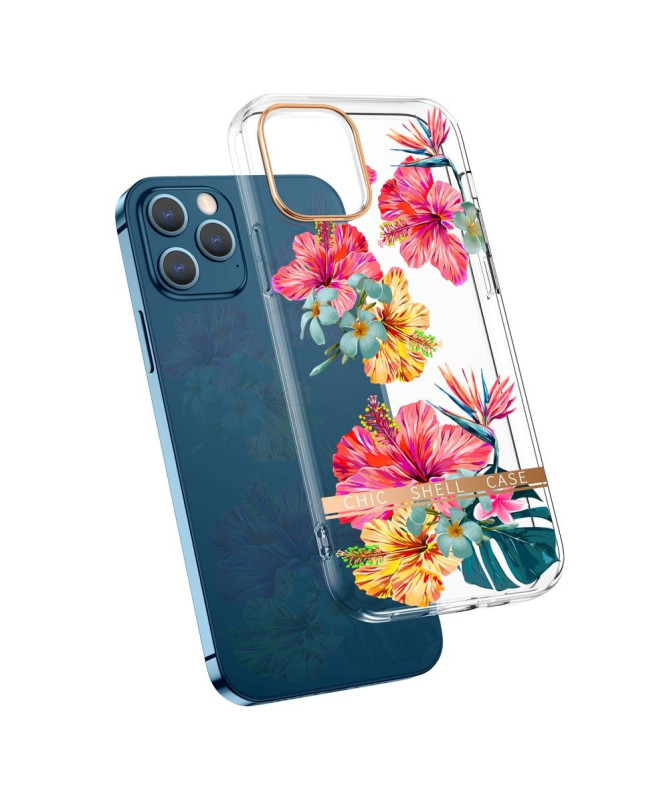 Coque iPhone 13 Pro Transparent fleurs colorées