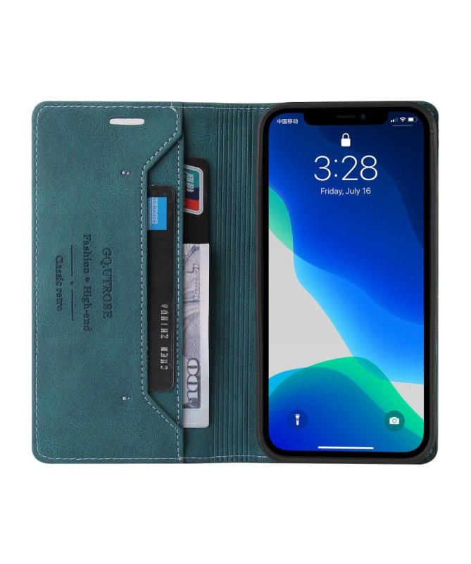 Housse iPhone 13 Pro Max GQ.UTROBE simili cuir rétro