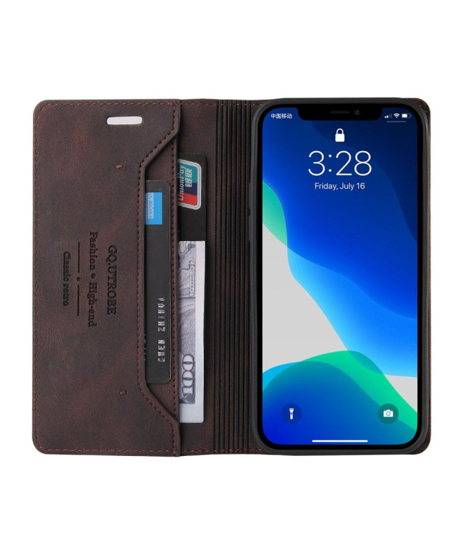 Housse iPhone 13 Pro Max GQ.UTROBE simili cuir rétro