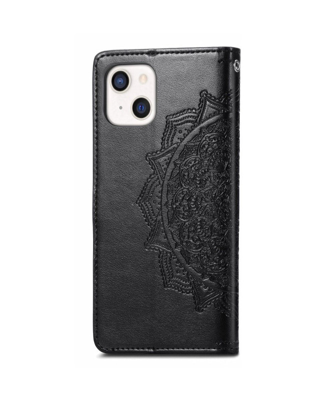 Housse iPhone 13 mini Mandala relief en simili cuir