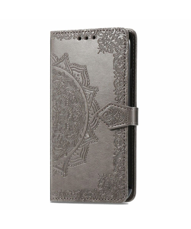 Housse iPhone 13 mini Mandala relief en simili cuir