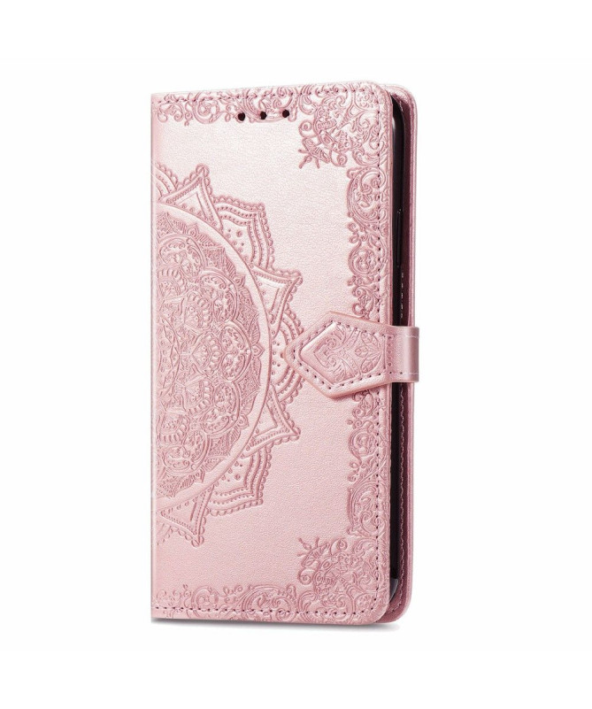 Housse iPhone 13 mini Mandala relief en simili cuir