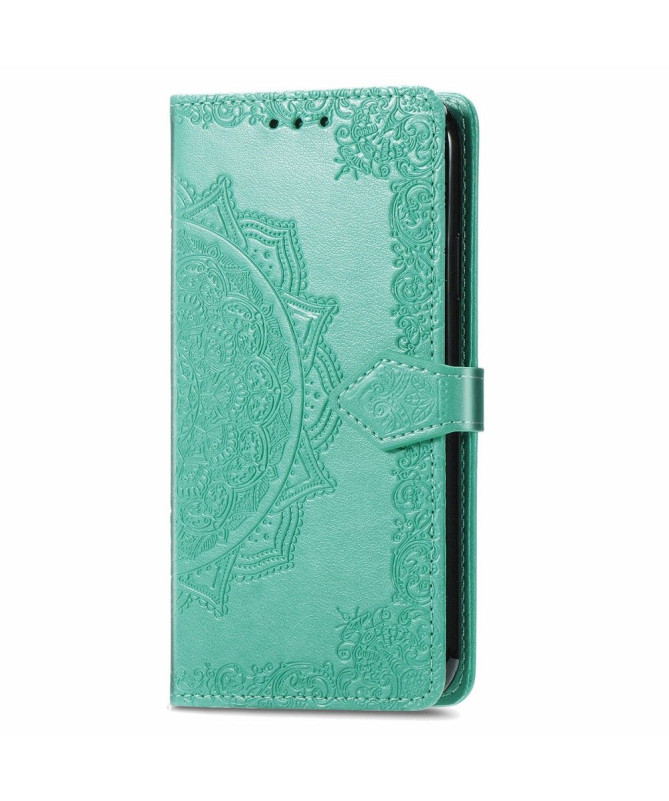 Housse iPhone 13 mini Mandala relief en simili cuir