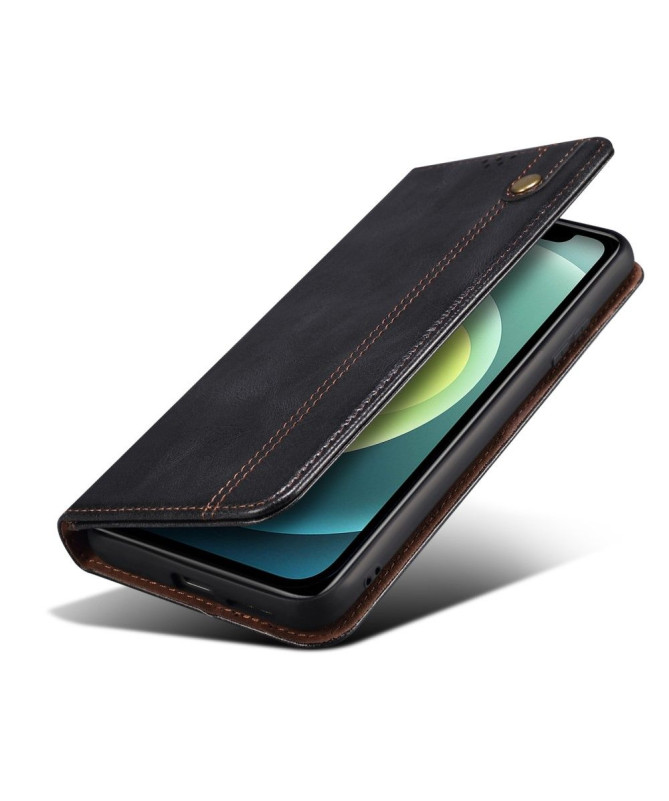 Housse iPhone 13 mini Portefeuille Support Effet Cire