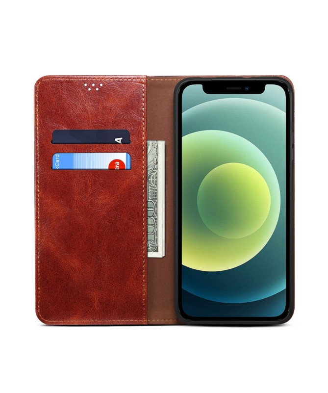 Housse iPhone 13 mini Portefeuille Support Effet Cire