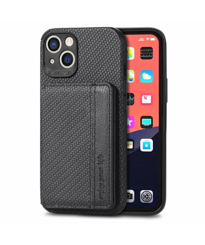 Coque iPhone 13 Fibre Carbone Porte Cartes