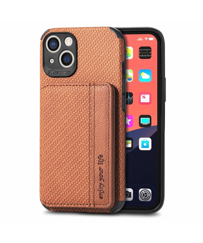 Coque iPhone 13 Fibre Carbone Porte Cartes