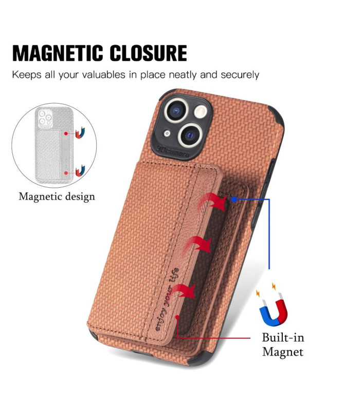 Coque iPhone 13 Fibre Carbone Porte Cartes