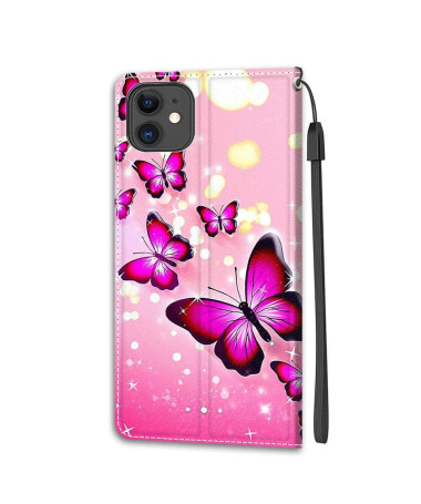 Housse iPhone 11 Papillons roses