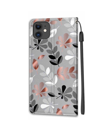 Housse iPhone 11 Illustration feuilles sauvages