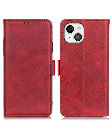 Étui iPhone 13 portefeuille simili cuir mat