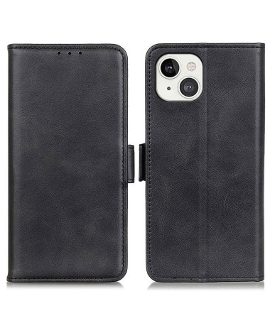 Étui iPhone 13 portefeuille simili cuir mat