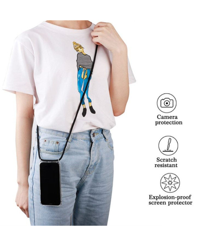 Coque iPhone XS Max transparente à cordon