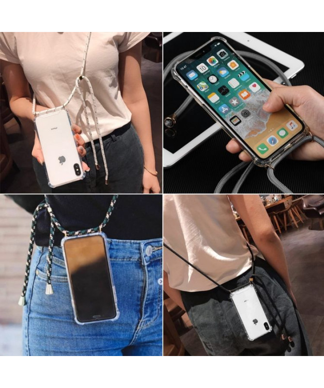 Coque iPhone XS Max transparente à cordon