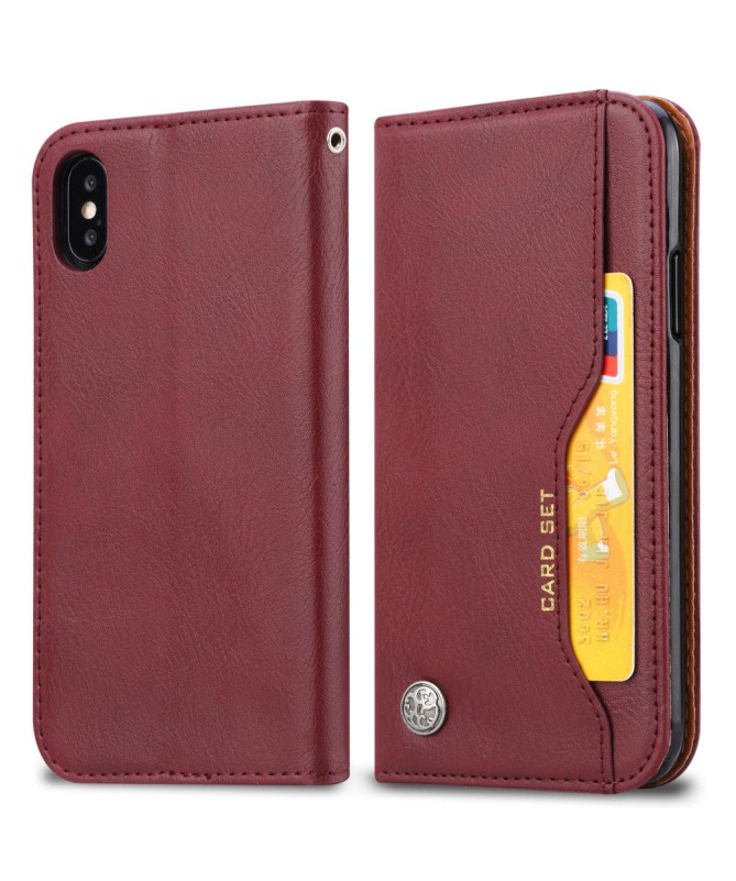 Housse iPhone XS Max Stand Case effet cuir