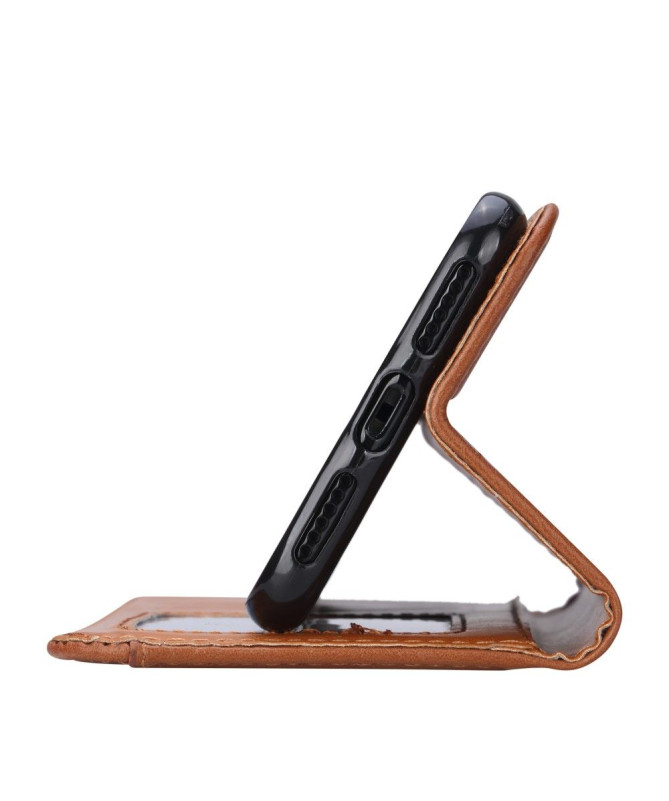 Housse iPhone XS Max Stand Case effet cuir