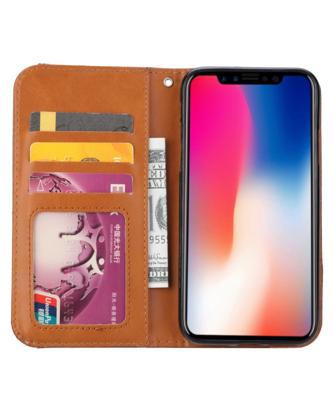 Housse iPhone XS Max Stand Case effet cuir