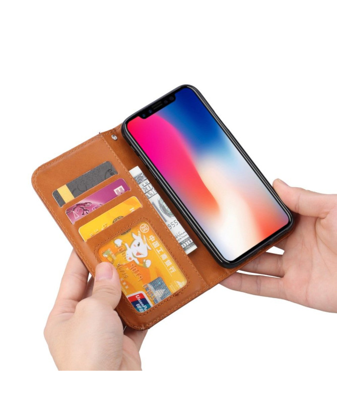 Housse iPhone XS Max Stand Case effet cuir